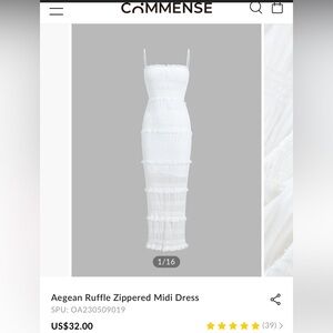 Aegean Ruffle Zippered Midi Dress